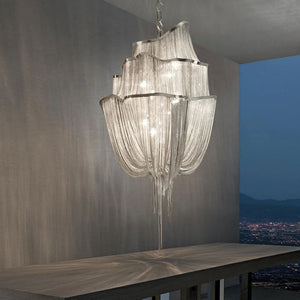 Modern Aluminum Chain Tassel Chandelier - Zonesus