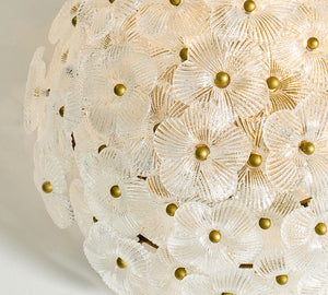 Nicolette Glass Floral Round Flush Mount (15") - Zonesus