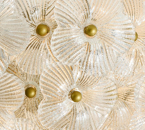 Nicolette Glass Floral Round Flush Mount (15") - Zonesus