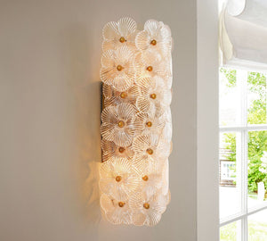 Nicolette Glass Floral Sconce (15") - Zonesus