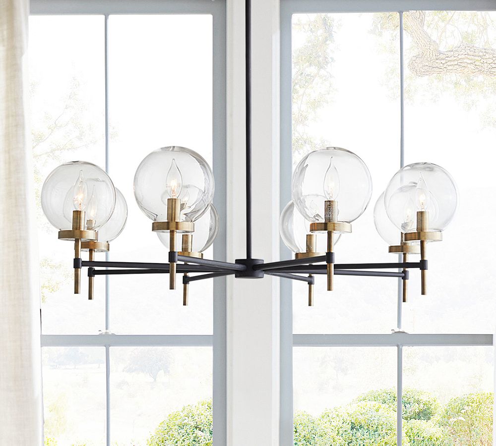 Camryn Glass Globe Round Chandelier (36") - Zonesus