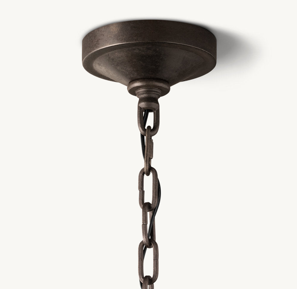 19TH C. ENGLISH OPENWORK TWO-TIER ROUND CHANDELIER 40" - Zonesus