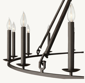 19TH C. ENGLISH OPENWORK ROUND CHANDELIER 60" - Zonesus