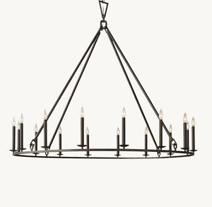 19TH C. ENGLISH OPENWORK ROUND CHANDELIER 60" - Zonesus