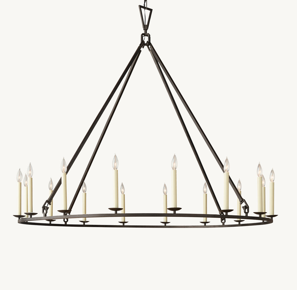 19TH C. ENGLISH OPENWORK ROUND CHANDELIER 72" - Zonesus