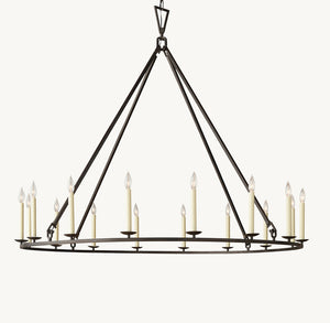 19TH C. ENGLISH OPENWORK ROUND CHANDELIER 72" - Zonesus