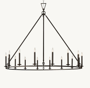 19TH C. ENGLISH OPENWORK ROUND CHANDELIER 72" - Zonesus