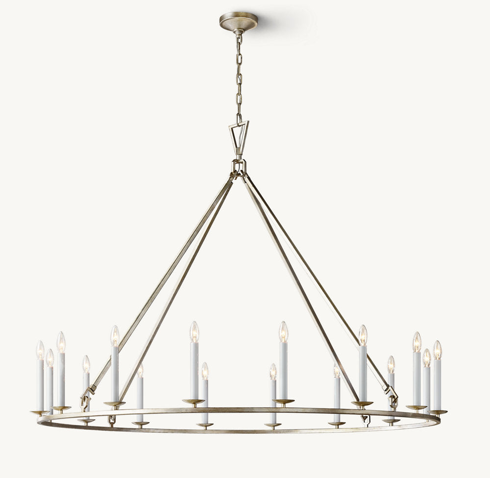19TH C. ENGLISH OPENWORK ROUND CHANDELIER 72" - Zonesus