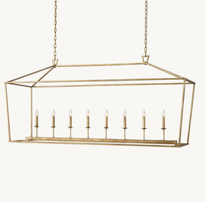 19TH C. ENGLISH OPENWORK RECTANGULAR CHANDELIER 72" - Zonesus