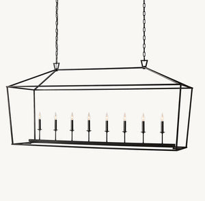 19TH C. ENGLISH OPENWORK RECTANGULAR CHANDELIER 72" - Zonesus