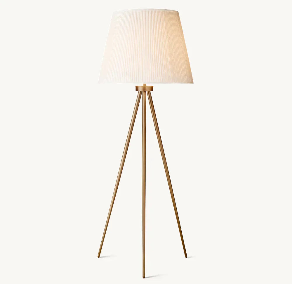 Reed Pleated Silk Shade Floor Lamp - Zonesus