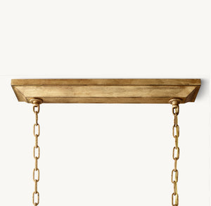 19TH C. ENGLISH OPENWORK RECTANGULAR CHANDELIER 54" - Zonesus