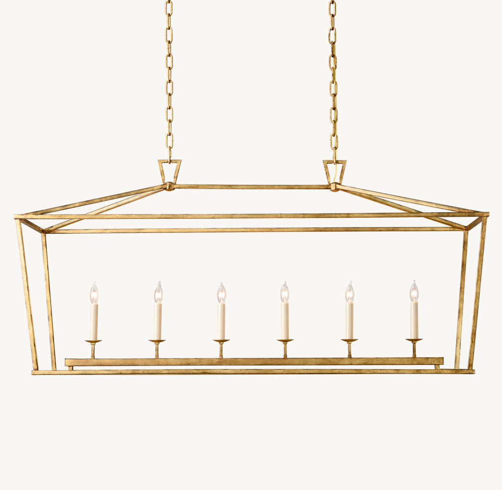 19TH C. ENGLISH OPENWORK RECTANGULAR CHANDELIER 54" - Zonesus