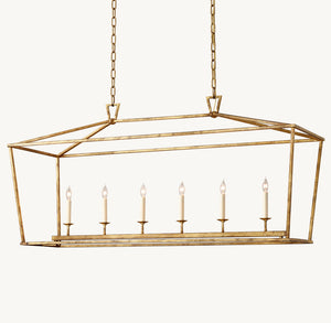 19TH C. ENGLISH OPENWORK RECTANGULAR CHANDELIER 54" - Zonesus