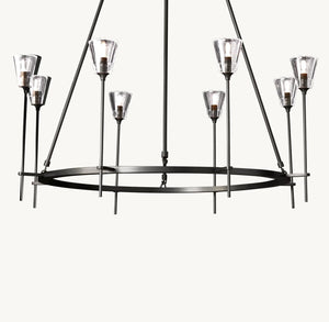 Torche De Verre Round Chandelier 46" - Zonesus