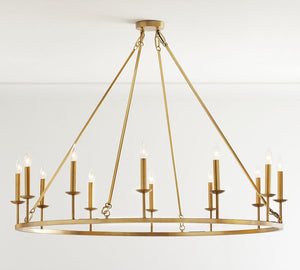 Remington Iron Round Ceiling-Mounted Chandelier (50") - Zonesus