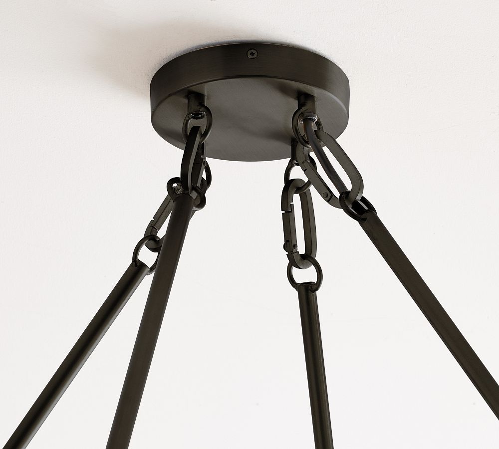 Remington Iron Round Ceiling-Mounted Chandelier (50") - Zonesus