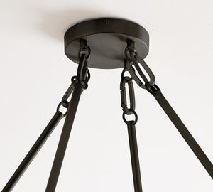 Remington Iron Round Ceiling-Mounted Chandelier (50") - Zonesus