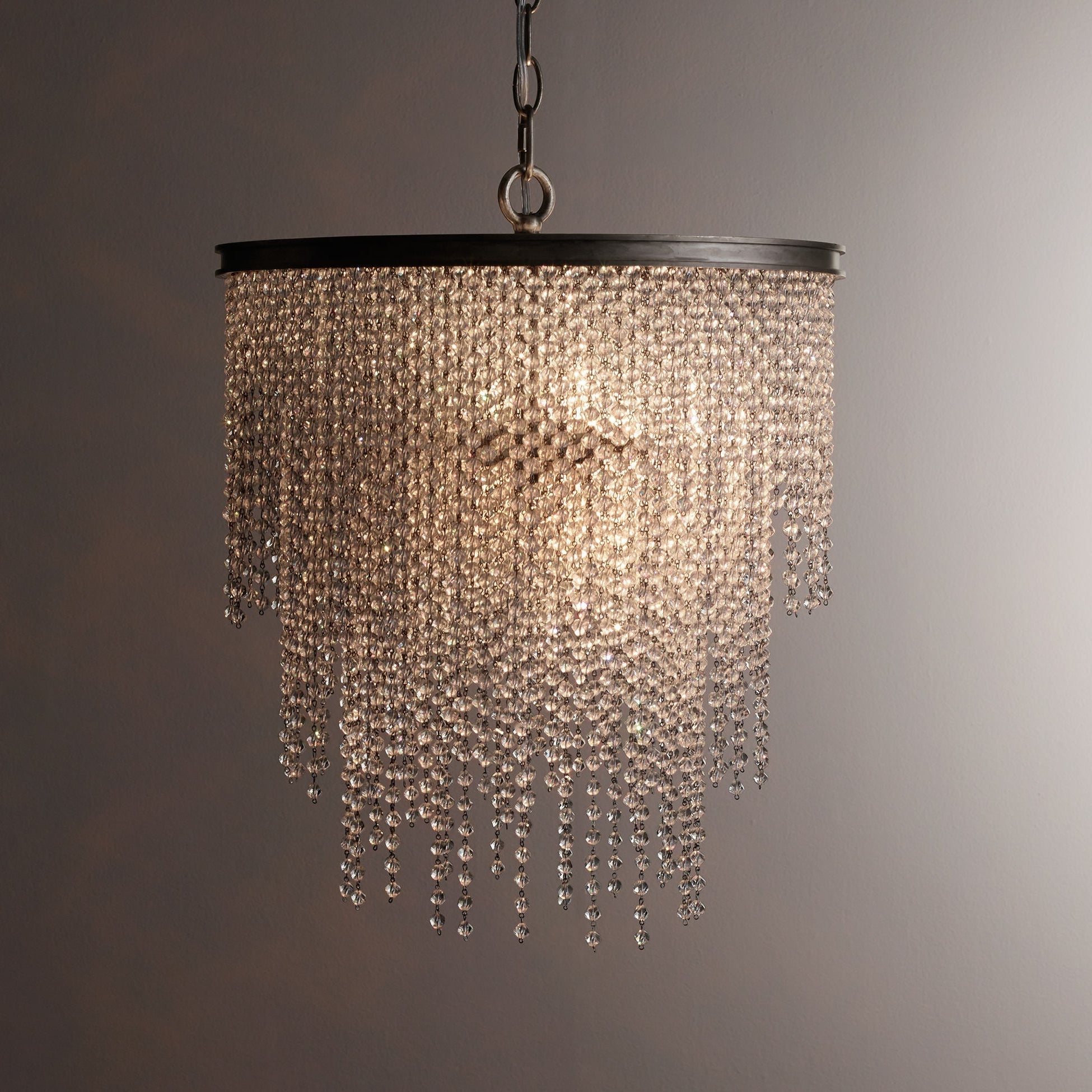 Athena Clear Crystal Small Pendant 16"D - Zonesus
