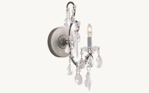Manor Court Crystal Single Sconce - Zonesus