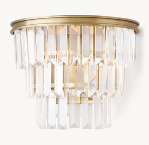 Alaine Crystal Sconce Brass 8''H - Zonesus