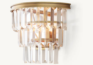 Alaine Crystal Sconce Brass 8''H - Zonesus