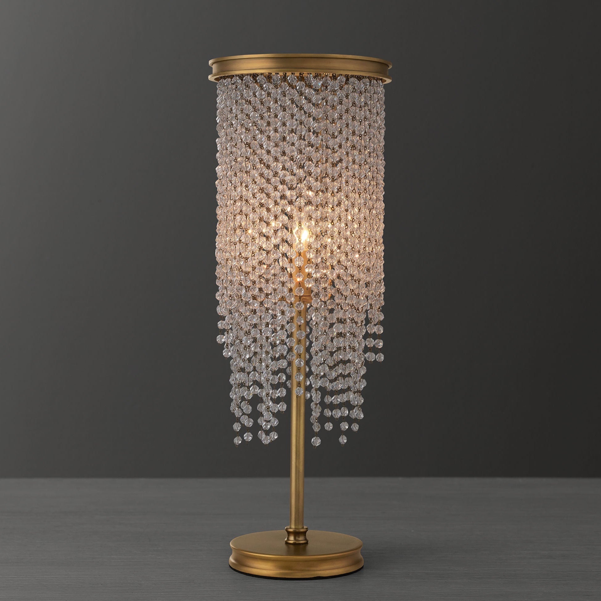 Athena Clear Crystal Table Lamp 22"H - Zonesus