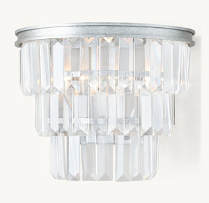 Alaine Crystal Sconce Silver 8''H - Zonesus