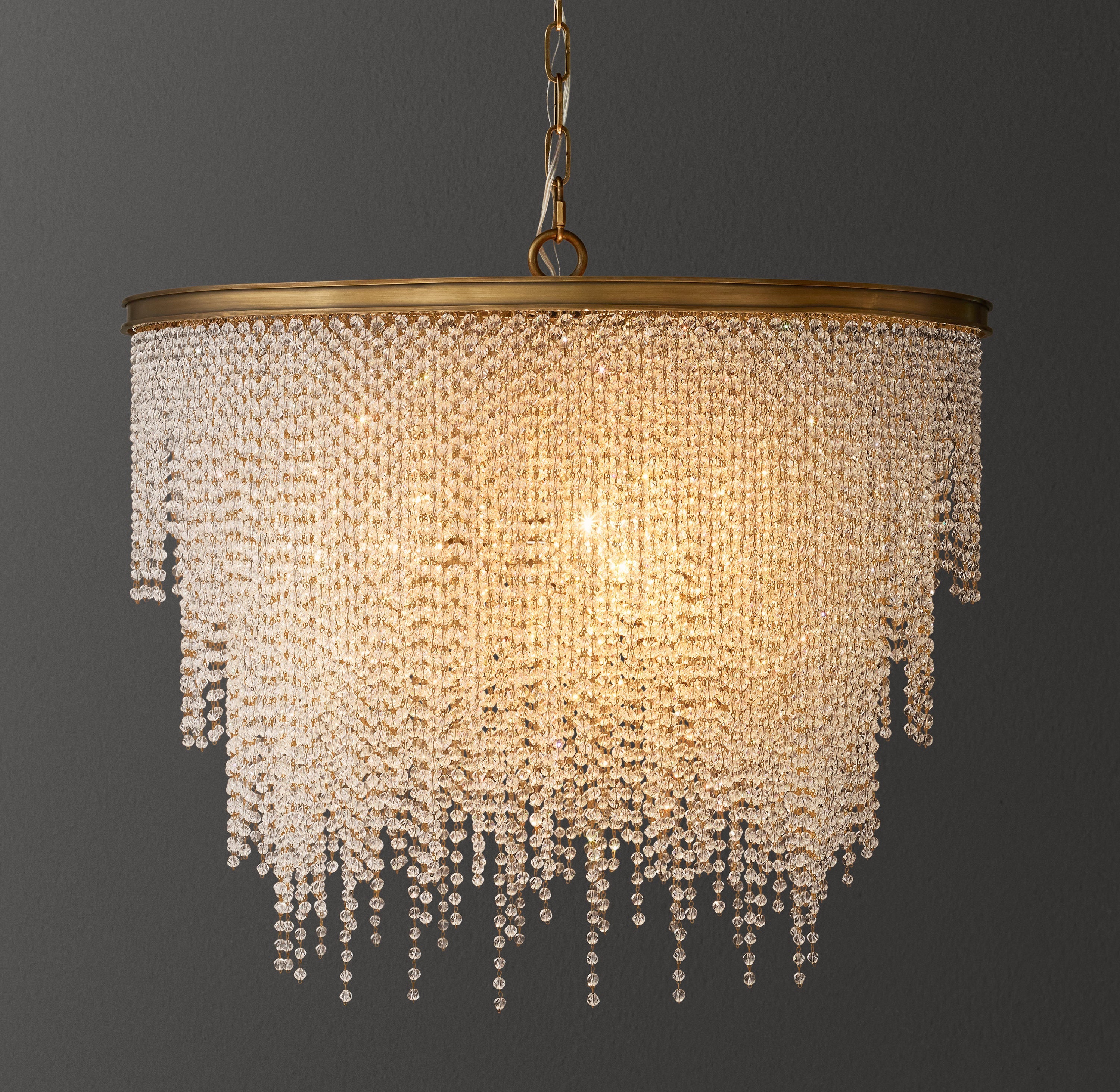 Athena Clear Crystal Large Pendant 28"D - Zonesus