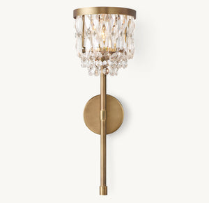 Portia Crystal Stick Sconce With Shade 20''H - Zonesus