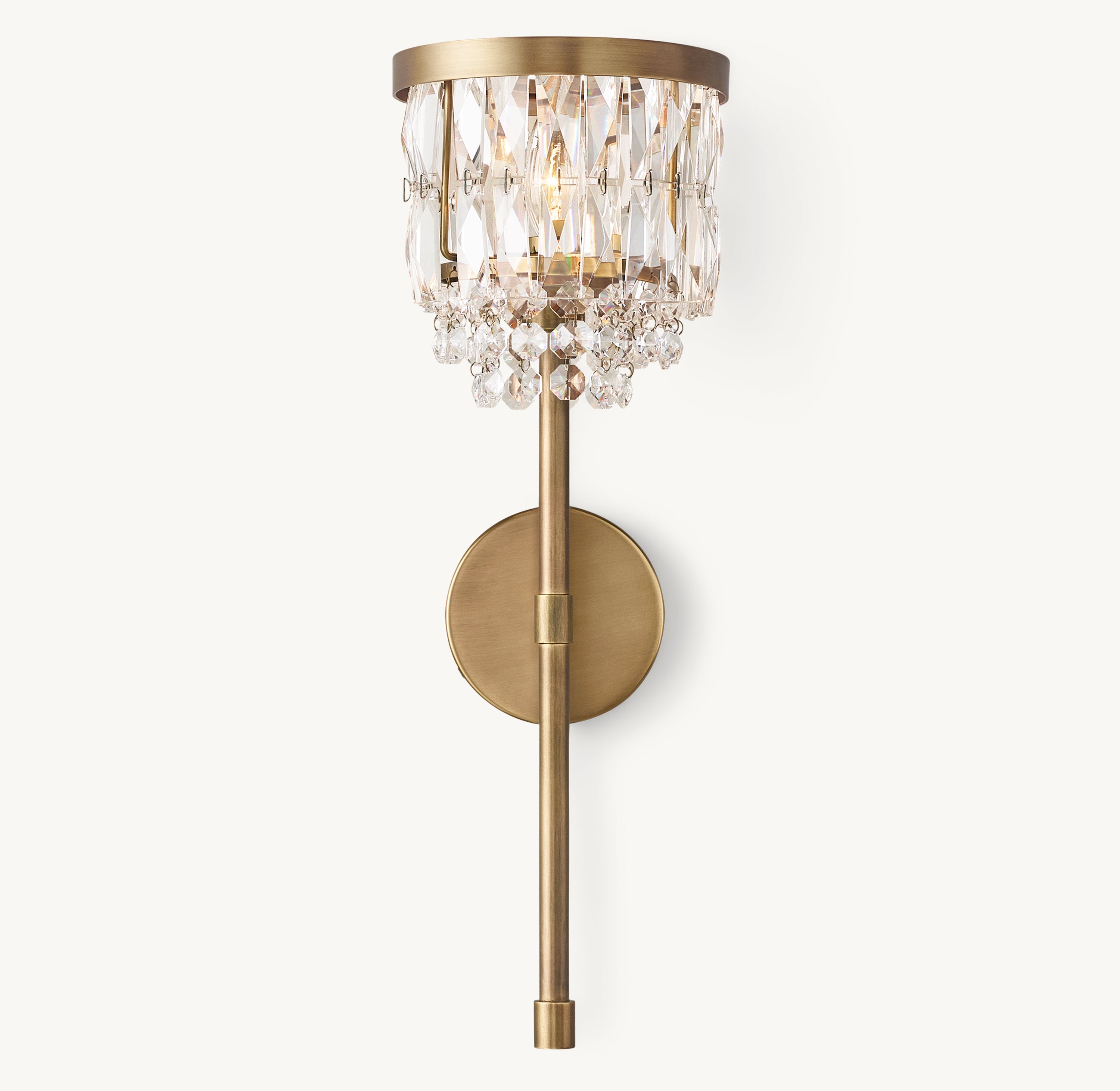 Portia Crystal Stick Sconce With Shade 20''H - Zonesus
