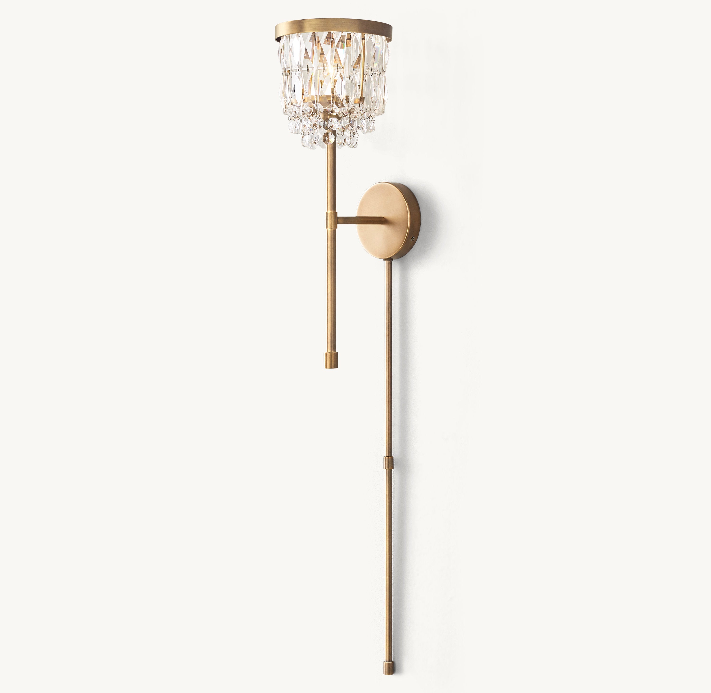Portia Crystal Stick Sconce With Shade 20''H - Zonesus