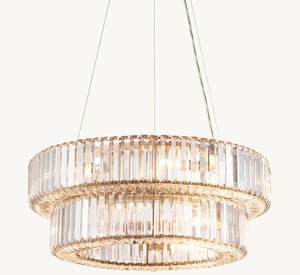 Elliana Tiered Crystal Pendant 26"D - Zonesus