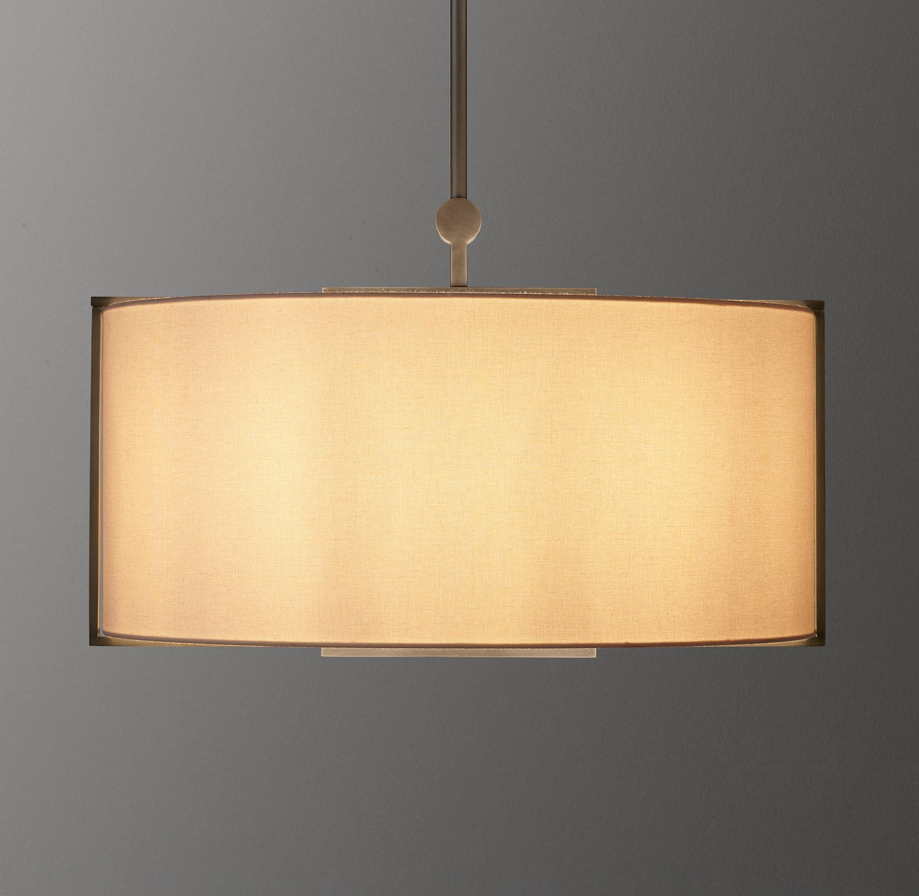 Yorke Linen Shaded Large Pendant 27"D - Zonesus