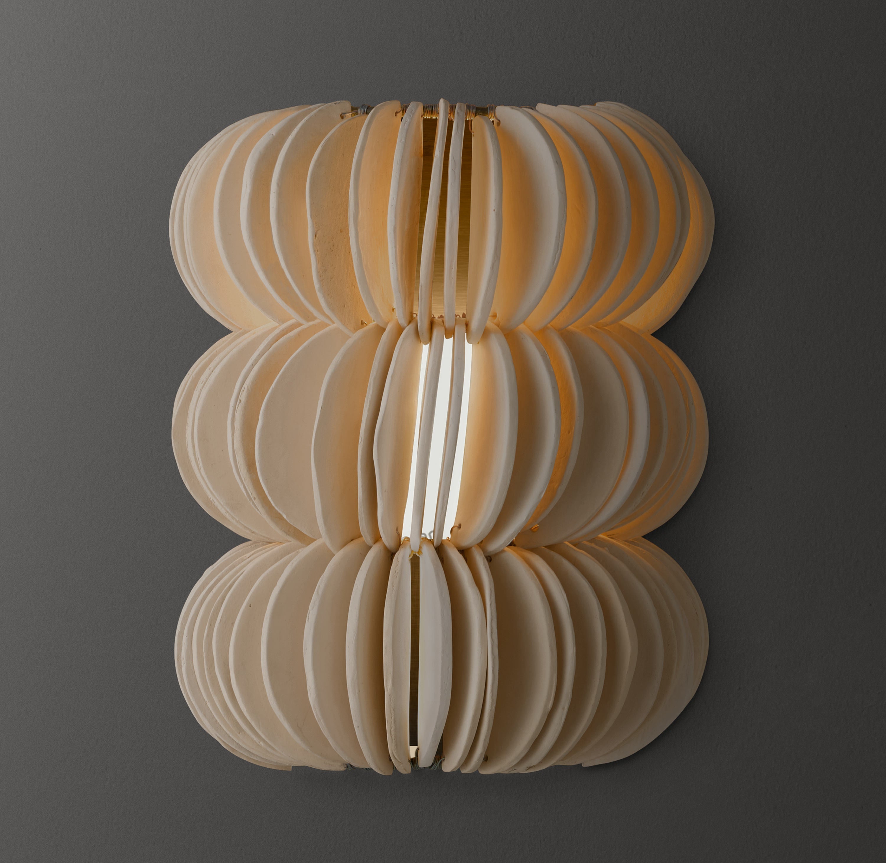 Handcrafted Clay Scallop Sconce 15"H - Zonesus