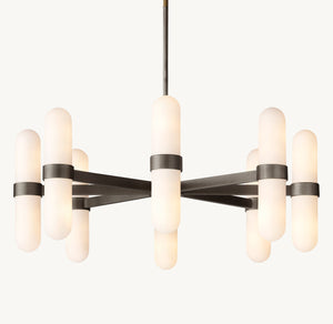 Oriel Glass Chandelier 35"D - Zonesus