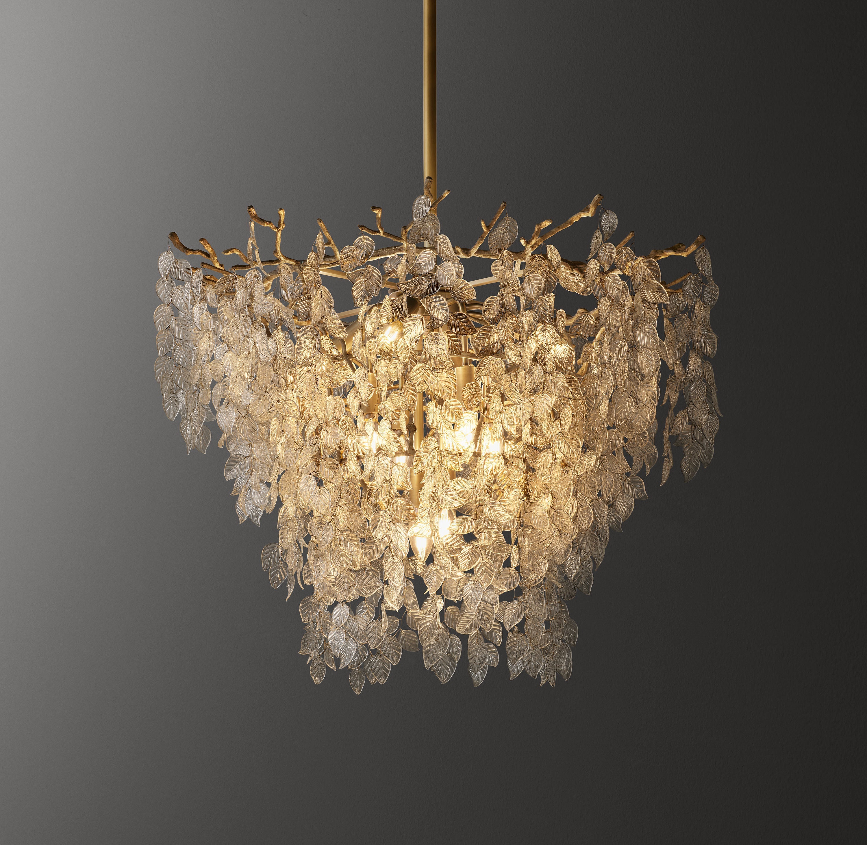 Arabella Wide Glass Branch Pendant 30"D - Zonesus