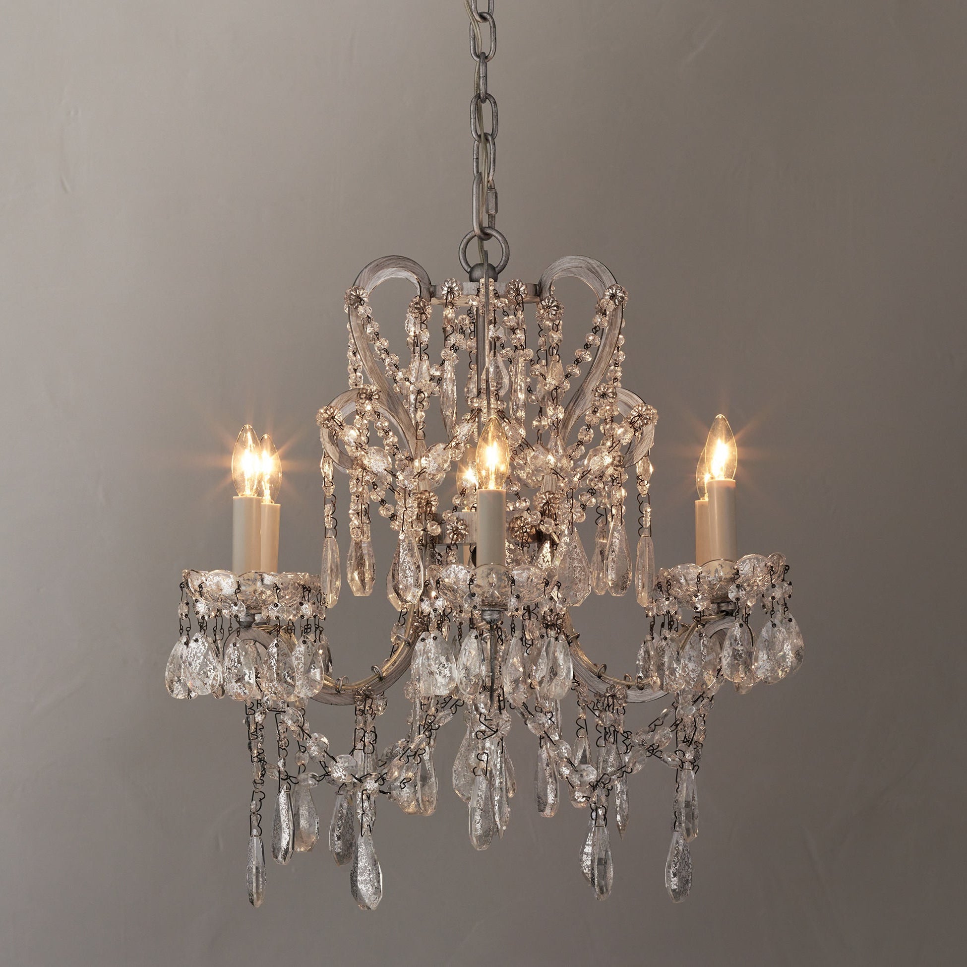Manor Court Crystal 6-Arm Chandelier - Zonesus