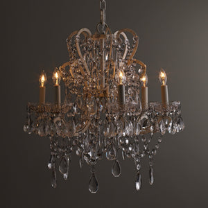 Manor Court Crystal 6-Arm Chandelier - Zonesus