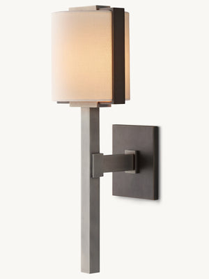 Yorke Linen Shaded Post Sconce 19''H - Zonesus