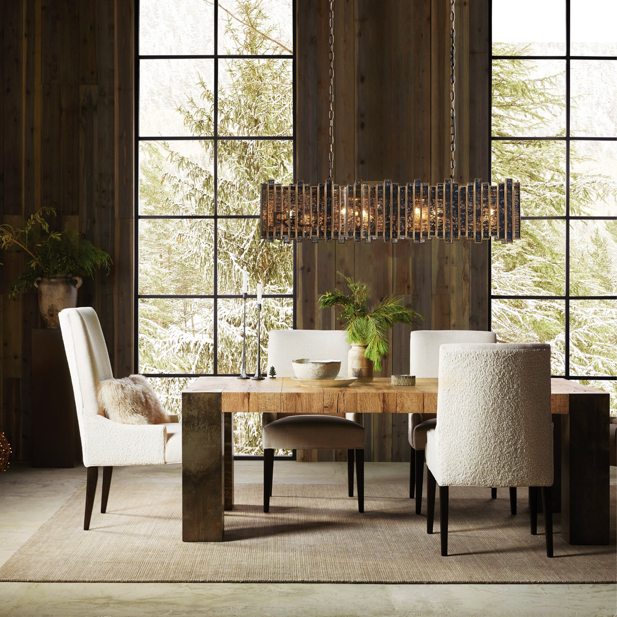 Laila Rectangular Chandelier - Zonesus