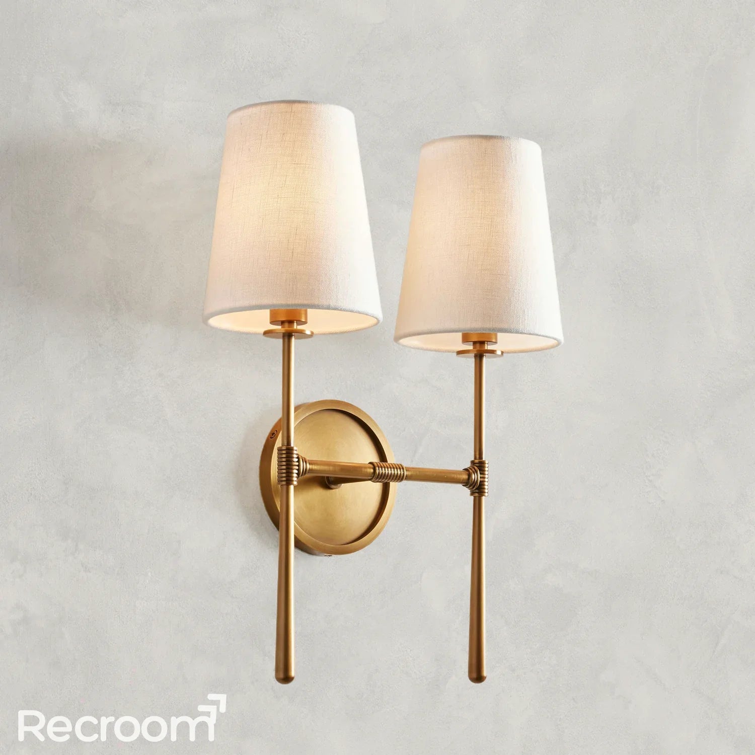 Art Fabric Lamp Shade Rhodes Double Wall Sconce - Zonesus