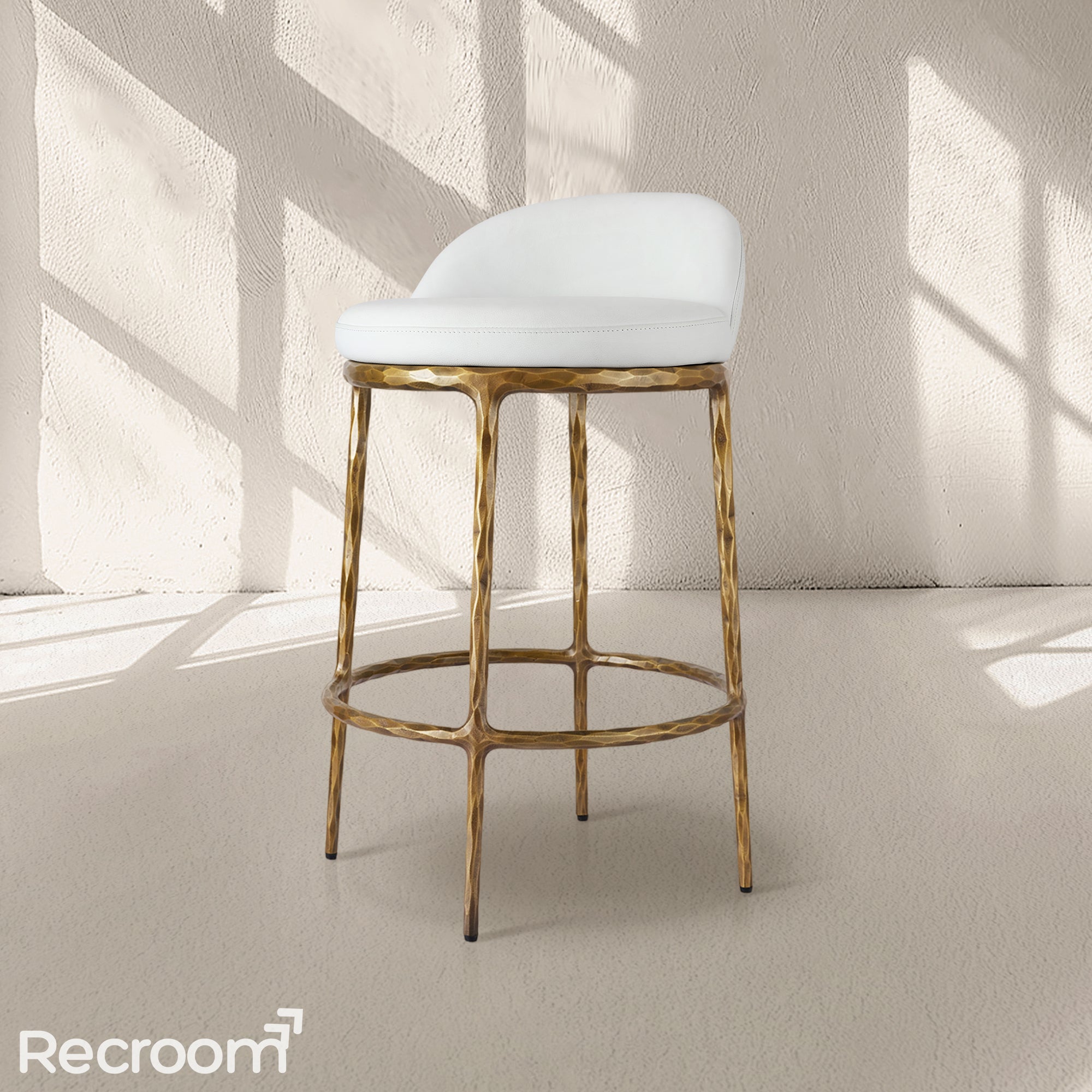 Thaddeo Leather Swivel Bar & Counter Stool - Zonesus