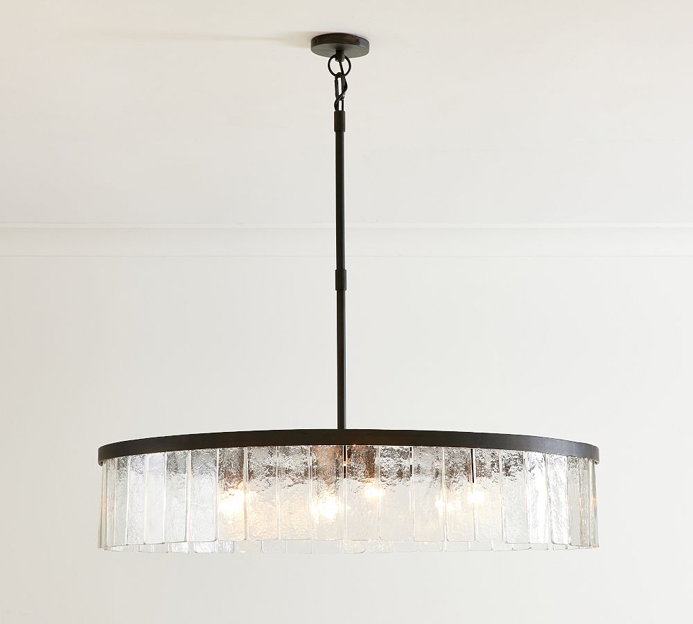 Windham Recycled Glass Tile Round Chandelier (42") - Zonesus