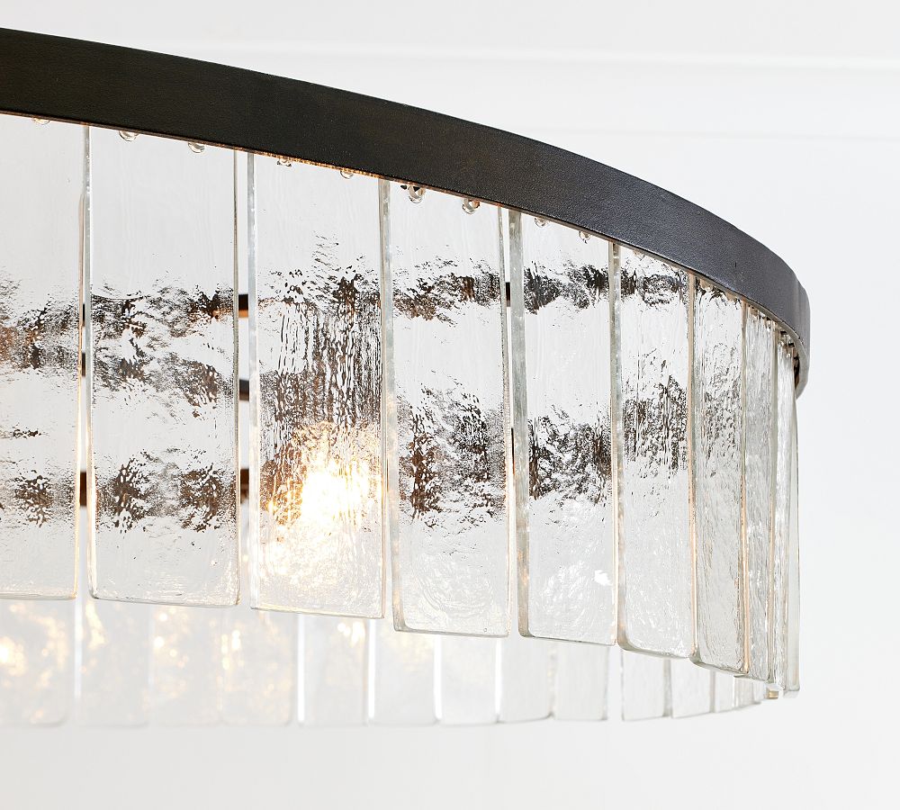 Windham Recycled Glass Tile Round Chandelier (42") - Zonesus