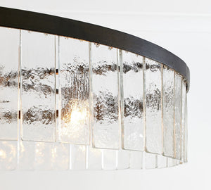 Windham Recycled Glass Tile Round Chandelier (42") - Zonesus