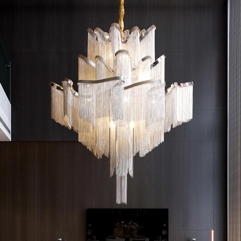 Alisa Luxury Flower Chain Tassel Chandelier - Zonesus