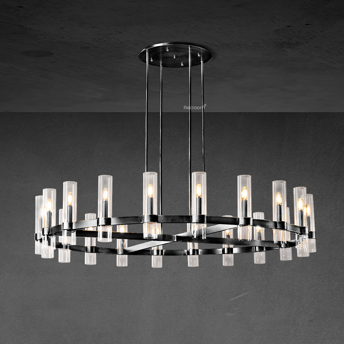 Manory Glass Round Chandelier 60" - Zonesus