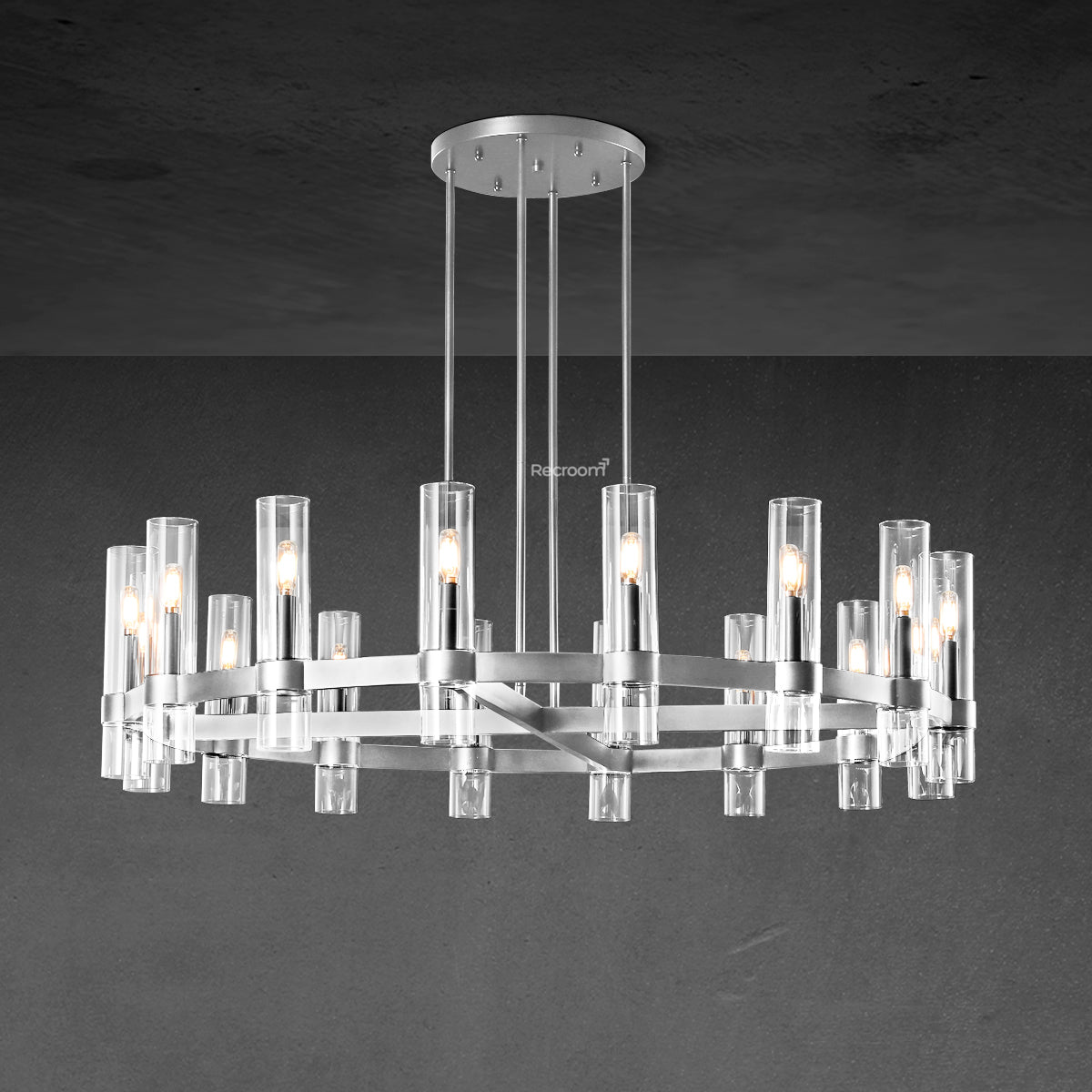 Manory Glass Round Chandelier 48" - Zonesus