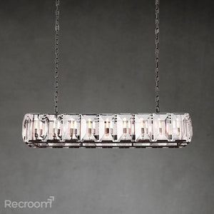 Harllow Multi Crystal Rectangular Chandelier 42“ 54” 62“ 74” - Zonesus
